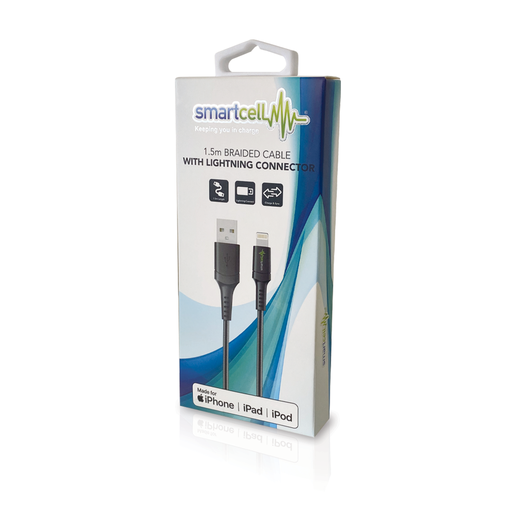 [9340457025449] Smartcell MFI Braided Lightning Cable 1.5m