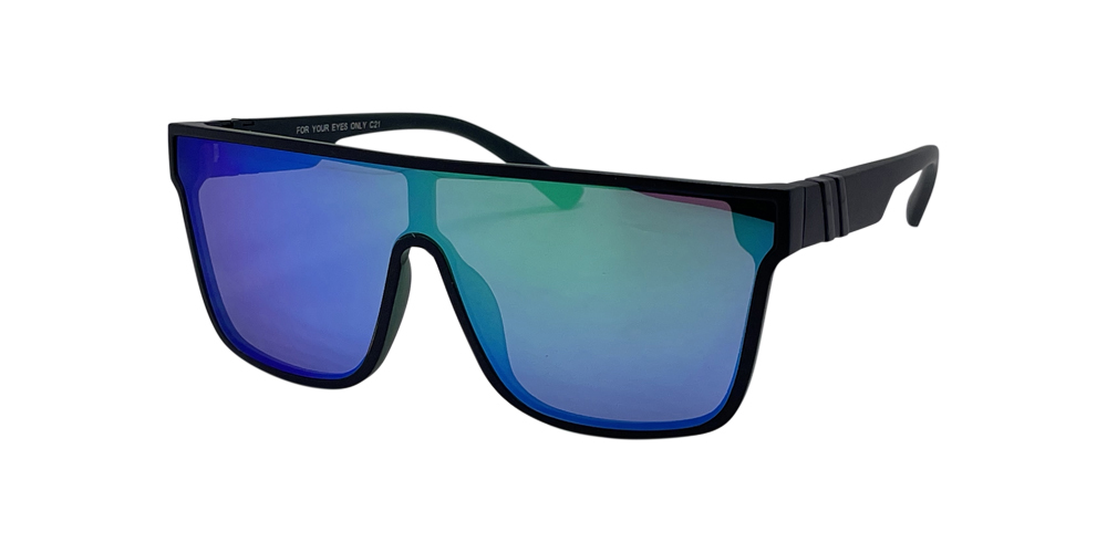 Rocko's For Your Eyes Only | C21 | UV Protection | Sunglasses | Black Frame | Green Revo