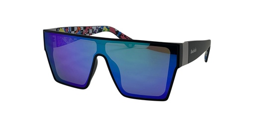 [9340457035103] Rocko's Live and Let Live | C21 | UV Protection | Sunglasses | Black Frame | Green Revo