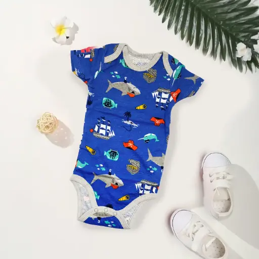 [9340457028303] Baby Romper (Ocean, 3mths)
