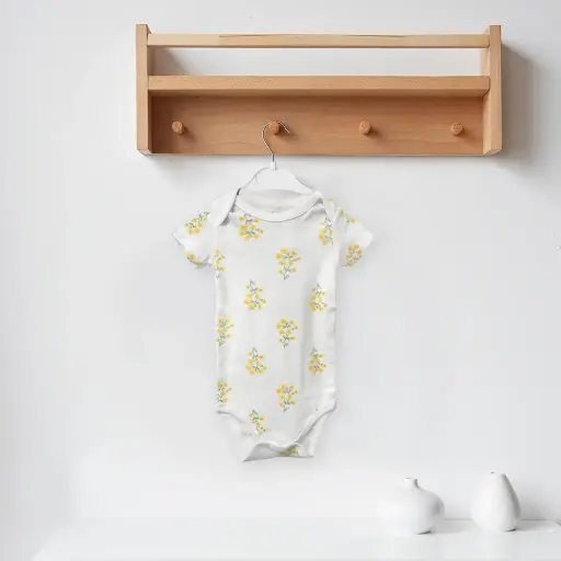[9340457028389] Baby Romper (Yellow Floral, 3mths)