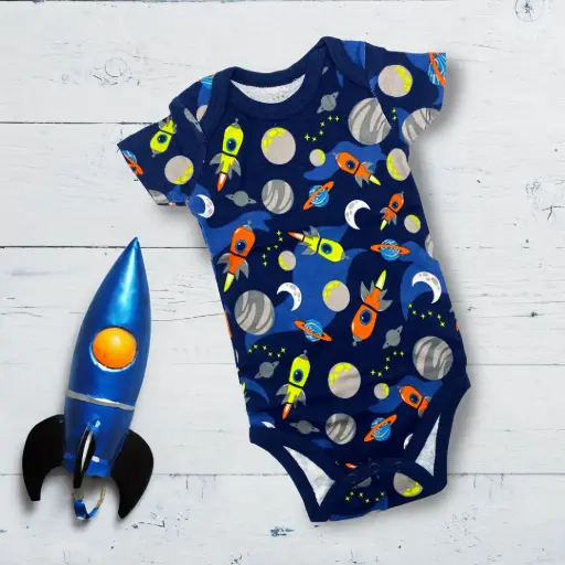 [9340457028228] Baby Romper (Dark Blue Universe, 9mths)