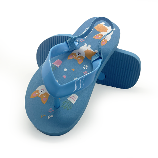 [9337217005483] Rocko's Pebbles Thongs Foxes (Blue, 22)
