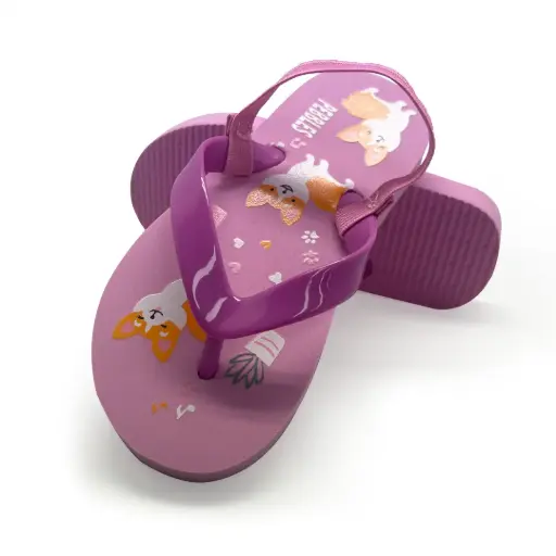 [9337217005537] Rocko's Pebbles Thongs Foxes (Pink, 22)